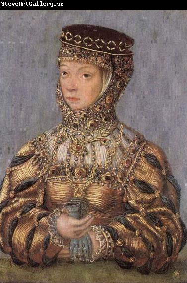 Lucas Cranach the Younger Miniature of Barbara Radziwill